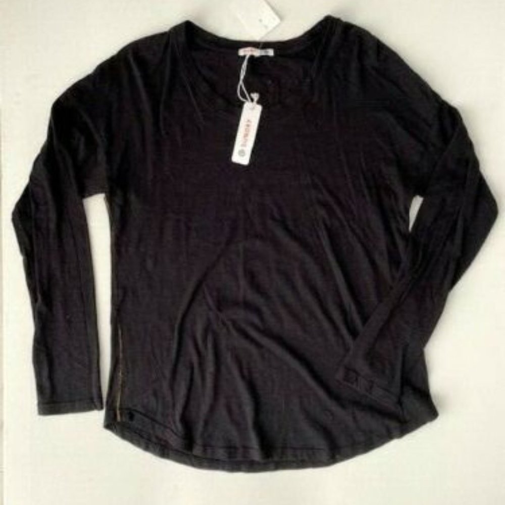 Sundry Gold Seam Long Sleeve Top Black